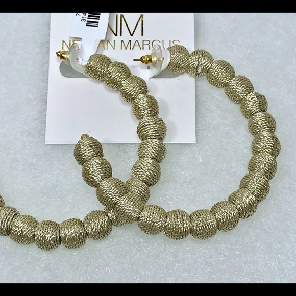 SOLD Kenneth Jay Lane Gold Thread Earrings - Picture 5 of 7